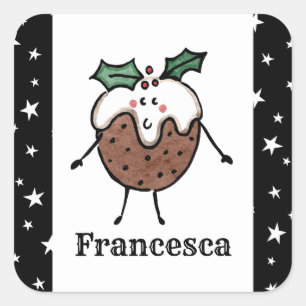 Sticker Carré personnalisable de Noël