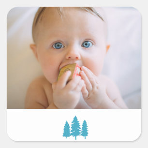 Sticker Carré personnalisation heureux anniversaire photo keeps