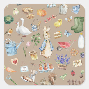 Sticker Carré personnalisation peter le lapin