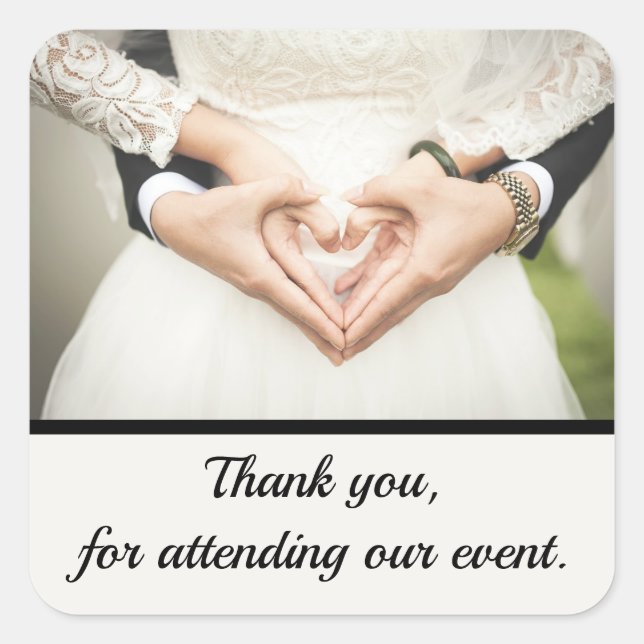 Sticker Carré Personnalisé. Ajouter une photo et un texte. (Devant)