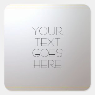 Sticker Carré Personnalisé Ajoutez Votre Texte Ici Modèle Gold S