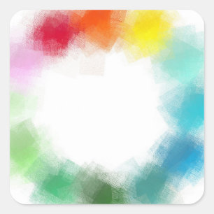 Sticker Carré Personnalisé bleu vert rose rouge jaune orange col