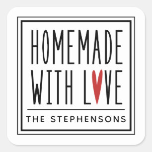 Sticker Carré Personnalisé Fabriqué Avec Amour