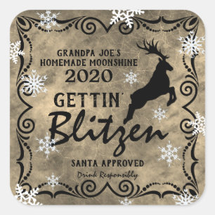 Sticker Carré Personnalisé "Gettin' Blitzen"