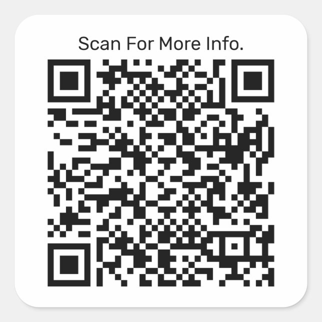 Sticker Carré personnalisé QR Code (Devant)