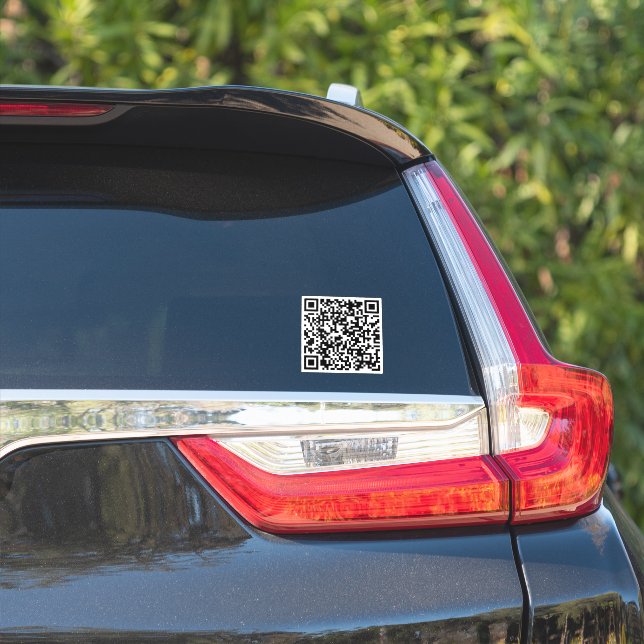 Sticker Carré personnalisé QR Code personnalisé (Côté voiture)