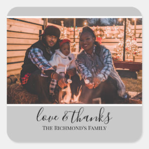 Sticker Carré Personnalisé votre photo en Gris Cadres d'amour Me