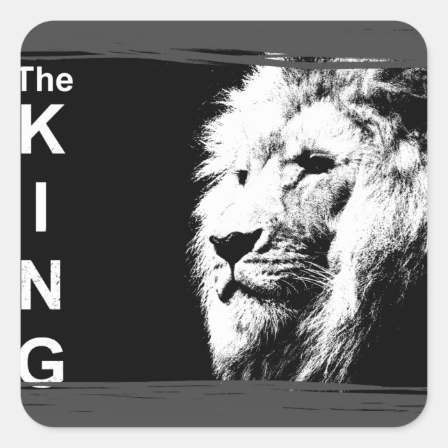 Sticker Carré Personnaliser Ajouter un texte moderne Black White (Devant)