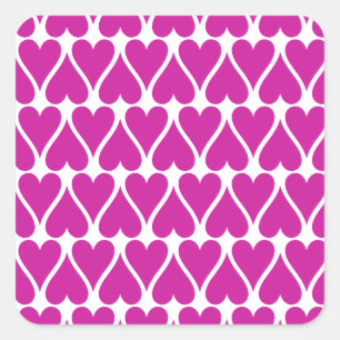 Sticker Carré Personnaliser Coeurs roses