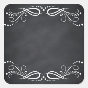 Sticker Carré Personnaliser florale Faux Chalkboard vierge