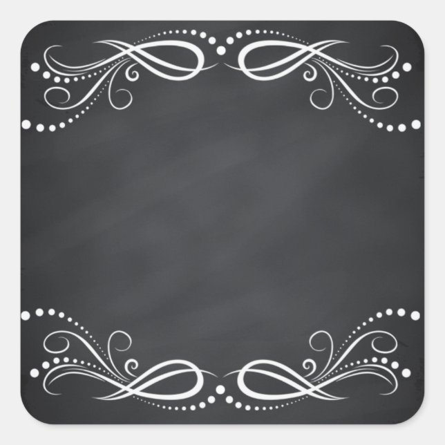Sticker Carré Personnaliser florale Faux Chalkboard vierge (Devant)