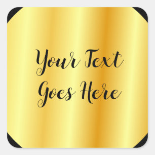 Sticker Carré Personnaliser Gold Look Ajouter votre texte ici Él