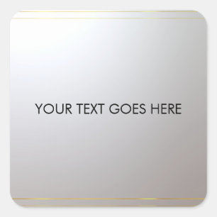 Sticker Carré Personnaliser Gold Silver Ajouter votre texte ici