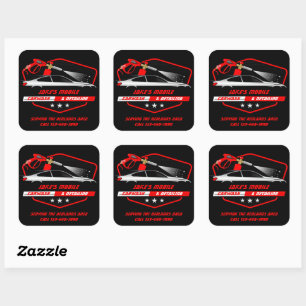Sticker Carré Personnaliser l'entreprise de lavage de voiture mo