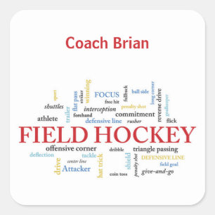 Sticker Carré Personnaliser, Merci d'entraîneur de hockey de ter