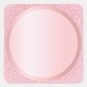 Sticker Carré Personnaliser Paillettes Rose Gold Ajouter Votre T
