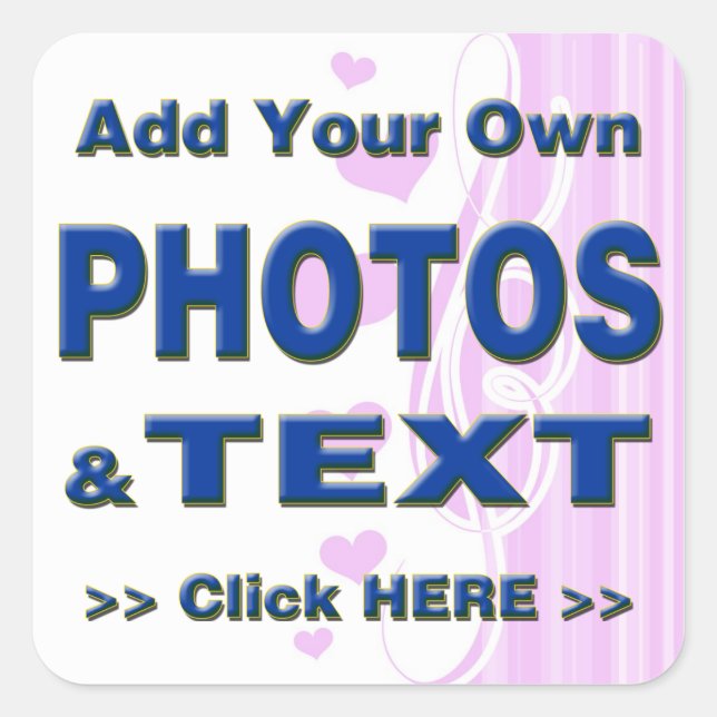 Sticker Carré personnaliser photos texte ajouter images personna (Devant)