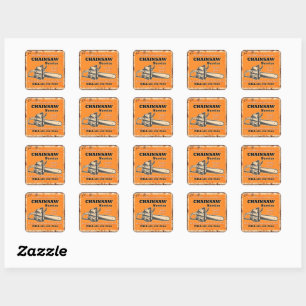 Sticker Carré Personnaliser Service de Tronçonneuse Réparation d