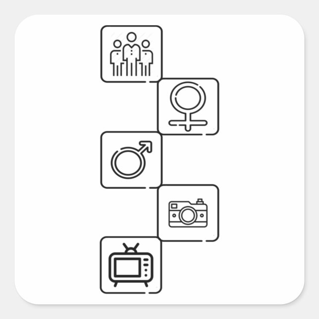 Sticker Carré Personne Femme Homme Caméra TV Donald Trump Cognit (Devant)