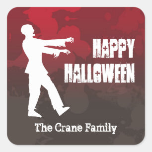 Sticker Carré Peste zombie invasion roux gore Halloween