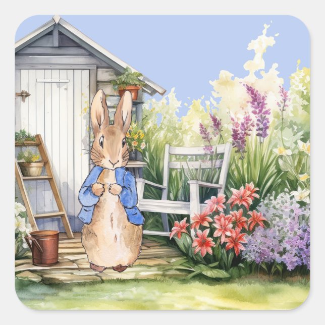 Sticker Carré Peter the Rabbit Garden Shed (Devant)