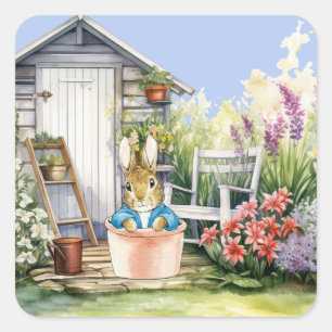 Sticker Carré Peter the Rabbit Garden Shed