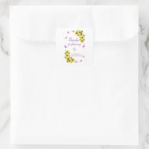 Sticker Carré Petit Baby shower papillon