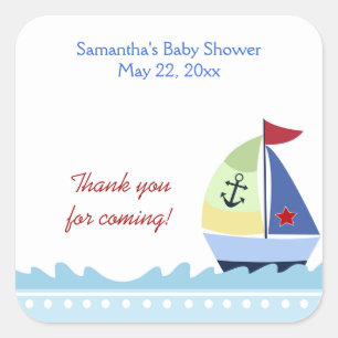 Sticker Carré Petit bateau à voile (bleu)Sticker CARRÉ Faveur