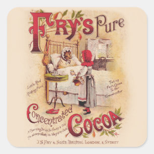 Sticker Carré Petit cacao à chapeau rouge