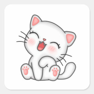 Sticker Carré Petit Chat Chaton
