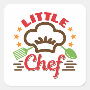 Sticker Carré Petit Chef Cuisine Lover Enfants