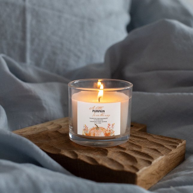 Sticker Carré Petit citrouille sur le chemin Automne Baby shower (Créateur téléchargé)