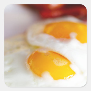 Sticker Carré Petit-déjeuner oeufs au plat