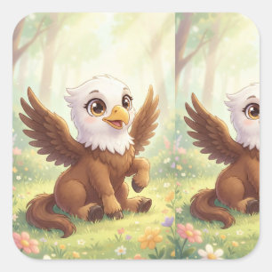 Sticker Carré Petit Eagorse en Fleur