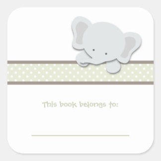Sticker Carré Petit éléphant {Vert} | Plaques