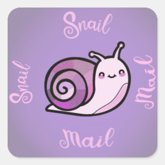 Sticker Carré Petit ensemble d'autocollants 'Courrier escargot'