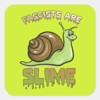 Sticker Carré Petit escargot rétro - Les fascistes sont minces