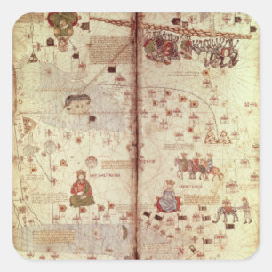 Sticker Carré Petit groupe de l'Asie du catalan