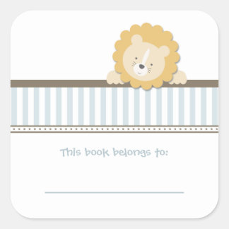 Sticker Carré Petit lion {Bleu} | Plaques