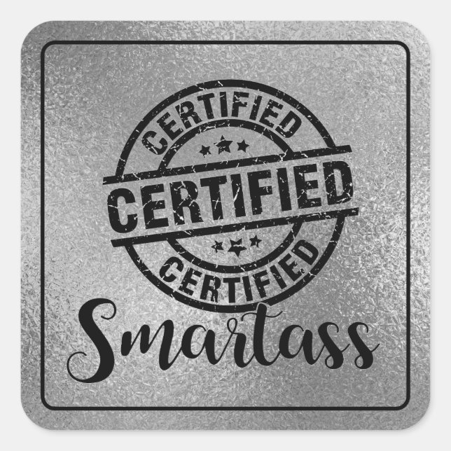 Sticker Carré Petit malin certifié (Devant)