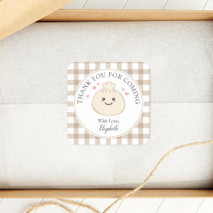 Sticker Carré Petit Merci De Baby shower À Déverser Pour Venir