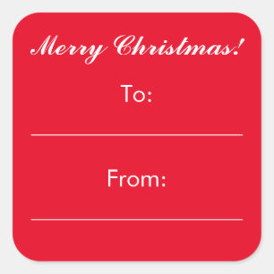 Sticker Carré Petit Noël rouge à et de collants cadeaux