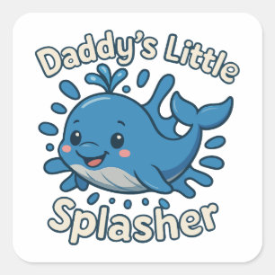 Sticker Carré Petite baleine de papa