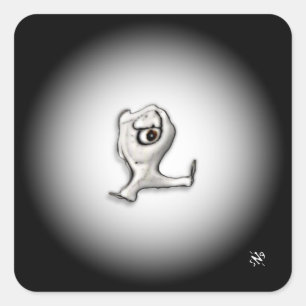 Sticker Carré Petite chose en colère borgne v2