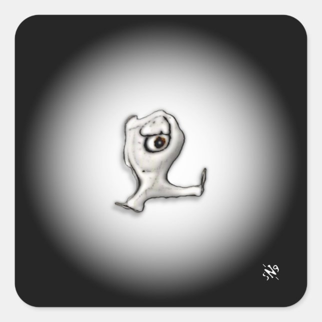 Sticker Carré Petite chose en colère borgne v2 (Devant)