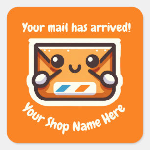 Sticker Carré Petite entreprise personnalisée Votre courrier est