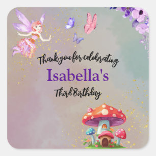 Sticker Carré Petite Fée Champagne House Papillons N'Importe Que