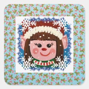 Sticker Carré Petite Fille Elfe