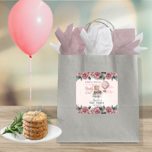 Sticker Carré Petite princesse Ours Bearly Wait Girl Baby shower