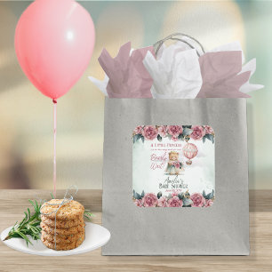 Sticker Carré Petite princesse Ours Bearly Wait Girl Baby shower